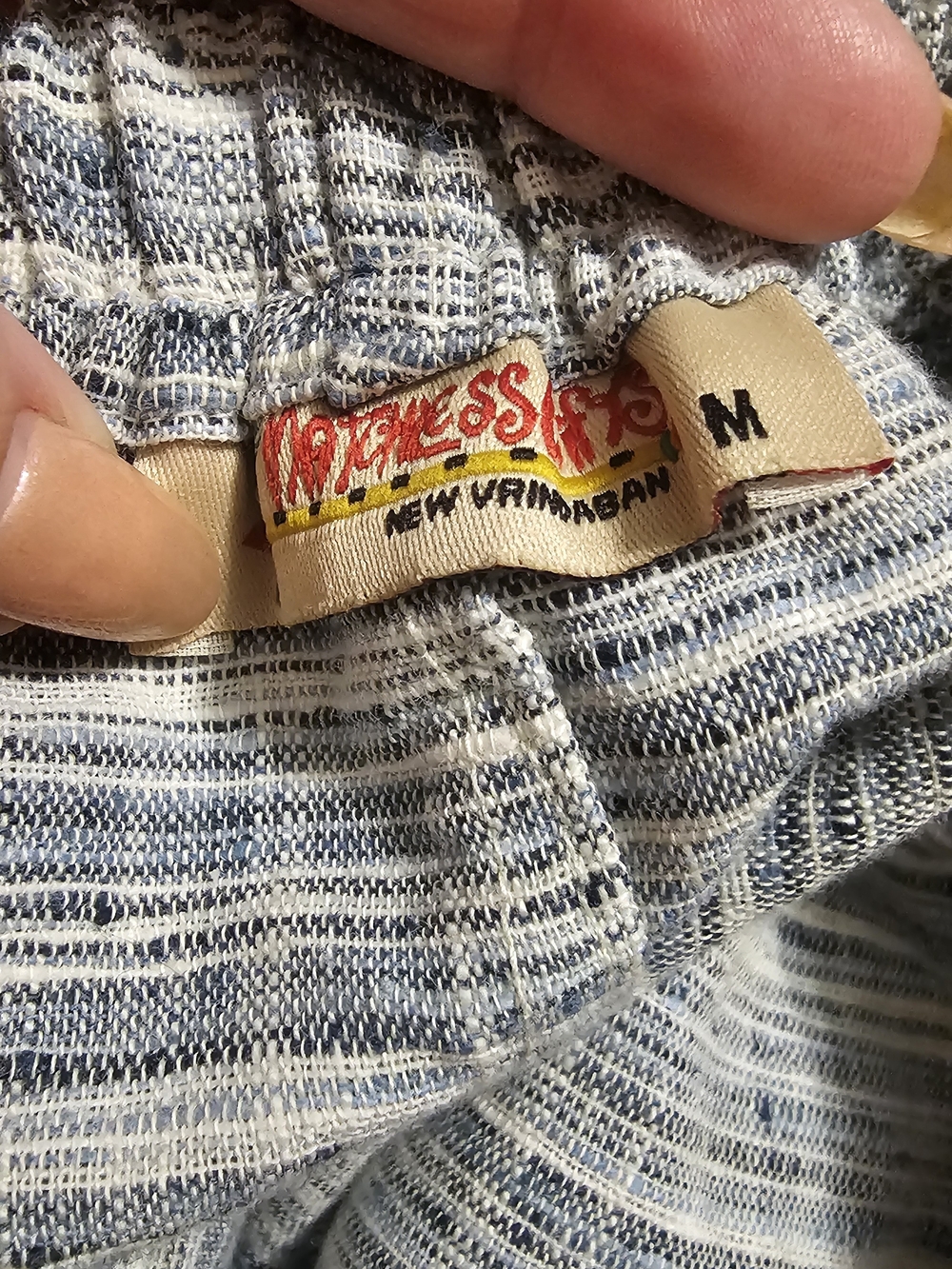 Men's Blue & White Striped Pants  Size M